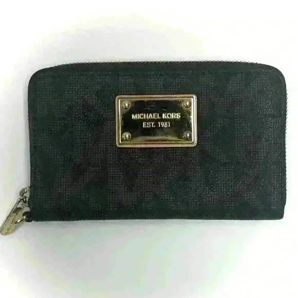 Michael Kors MK Logo Brown Wallet - Picture 1 of 6